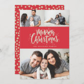 フォトコラージュファミリーホリデーフォトカード シーズンカード (正面/裏面)