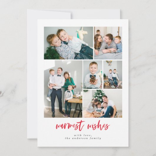 フォトコラージュファミリーホリデーフォトカード シーズンカード (正面)