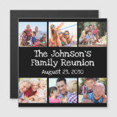 フォトコラージュファミリー懇親会パーソナライズされたブラック  (正面/裏面)