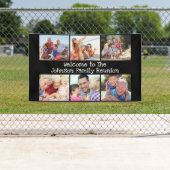 フォトコラージュファミリー懇親会パーソナライズされたブラック 横断幕 (インサイチュ)