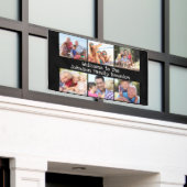 フォトコラージュファミリー懇親会パーソナライズされたブラック 横断幕 (ビルの外側)