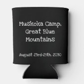 フォトコラージュファミリー懇親会パーソナライズされたブラック 缶クーラー (裏面)