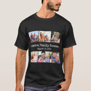 フォトコラージュファミリー懇親会パーソナライズされた日付 Tシャツ