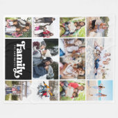 フォトコラージュファミリー8写真 フリースブランケット (正面(横))