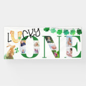 フォトコラージュファースト誕生日ラッキーワンパーティー 横断幕 (横)