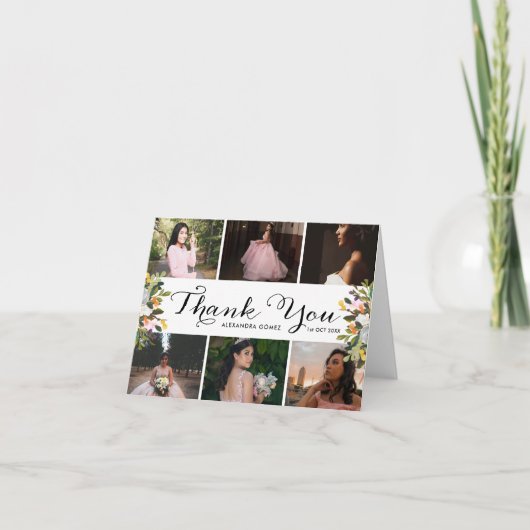 フォトコラージュフローラカンスサンキューカード カード (正面)