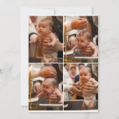 フォトコラージュフローラクロス金ゴールドスクリプトバプテスマ 招待状 (裏面)