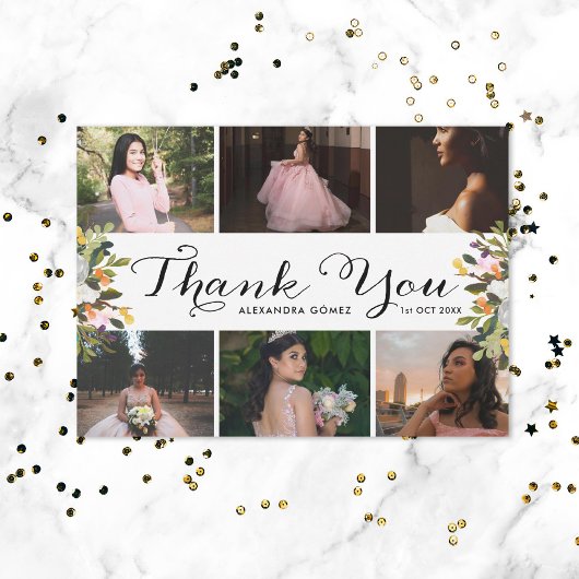 フォトコラージュフローラ サンキューカード