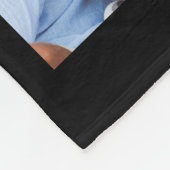 フォトコラージュブラックと金ゴールド0歳の誕生日フリースb フリースブランケット (角)