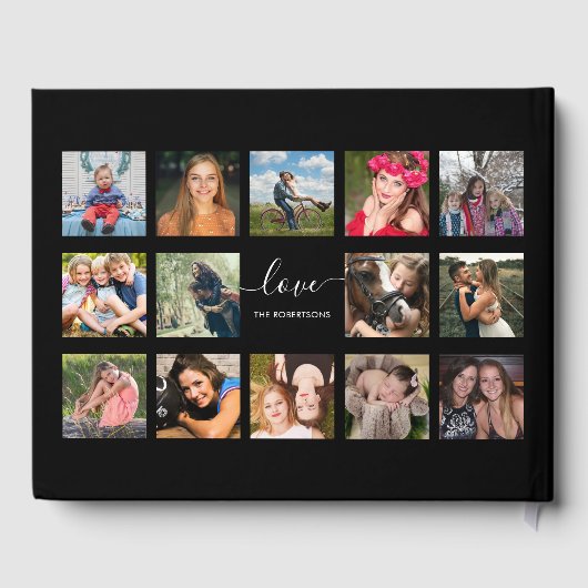 フォトコラージュブラックカスタムゲストブック ゲストブック (裏面)