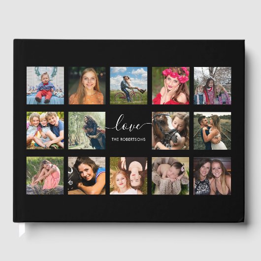 フォトコラージュブラックカスタムゲストブック ゲストブック (正面)