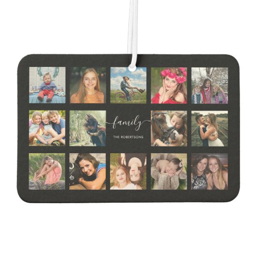 フォトコラージュブラックカスタム カーエアーフレッシュナー (裏面)