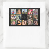 フォトコラージュブラックカスタム 長方形シール (バッグ)