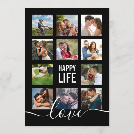 フォトコラージュブラック結婚式 プログラム (正面)