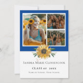 フォトコラージュブルーサンフラワーイエロー院生Anou 案内状 (正面)