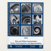 フォトコラージュブルーホワイトスモールビジネスプランナー プランナー手帳 (正面)