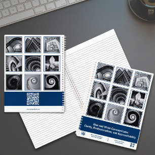 フォトコラージュブルーホワイトスモールビジネス ノートブック