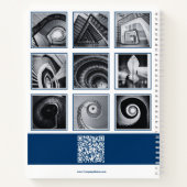 フォトコラージュブルーホワイトスモールビジネス ノートブック (裏面)