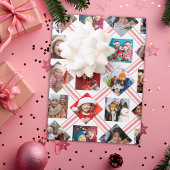 フォトコラージュプレイドホリデーラッピング紙シート ラッピングペーパーシート