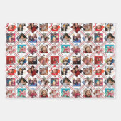 フォトコラージュプレイドホリデーラッピング紙シート ラッピングペーパーシート (正面)