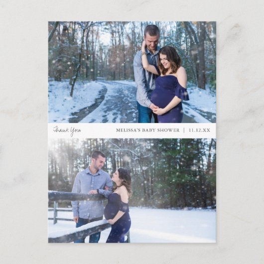 フォトコラージュベビーシャワーサンキューカード ポストカード (正面)