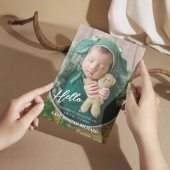 フォトコラージュベビー生まれたばかりの誕生のお知らせ 招待状