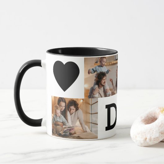 フォトコラージュマグカップ – 8枚 | 父の日 マグカップ (ドーナツ)