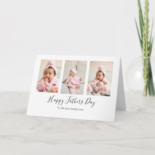 フォトコラージュミニマモダンリストファーザーズデイカード カード (正面)