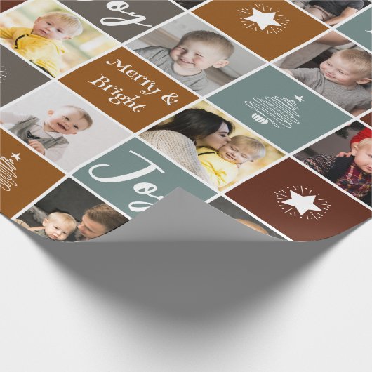 フォトコラージュメリーと明るいクリスマス ラッピングペーパー (角)