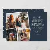 フォトコラージュメリーのクリスマス赤と白 招待状 (正面/裏面)