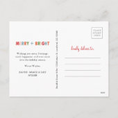 フォトコラージュメリークリスマスと明るい シーズンポストカード (裏面)