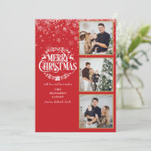 フォトコラージュメリークリスマススノーフレーク3 シーズンカード (スタンド正面)