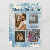 フォトコラージュメリークリスマスフラットホリデーカード シーズンカード (正面/裏面)