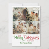 フォトコラージュメリークリスマスレトロタイポグラフィ シーズンカード (正面)