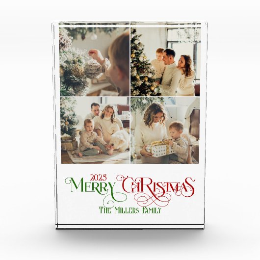 フォトコラージュメリークリスマスレトロタイポグラフィ フォトブロック (正面)