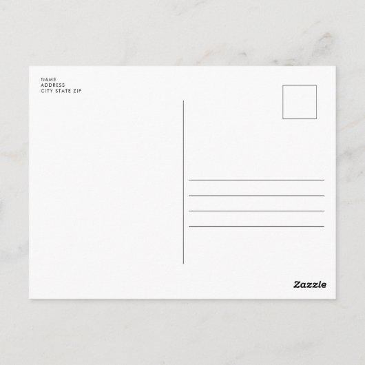 フォトコラージュモダンおめでとう白黒 ポストカード (裏面)