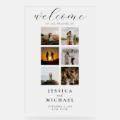 フォトコラージュモダンエレガントなウェディングウェルカム アクリルサイン (正面)