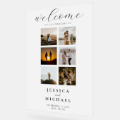 フォトコラージュモダンエレガントなウェディングウェルカム アクリルサイン (傾斜)