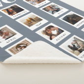 フォトコラージュモダンカップル愛ほこりっぽいブルー シェルパブランケット (3/4)