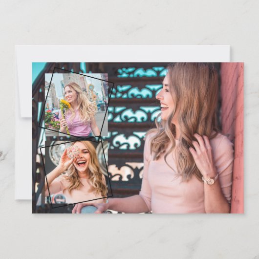 フォトコラージュモダンクールスウィートキンチェニェラ 招待状 (裏面)