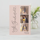 フォトコラージュモダンスクリプトの卒業 案内状 (スタンド正面)