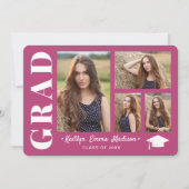 フォトコラージュモダンスクリプトピンクグラード4 案内状 (正面)