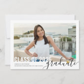 フォトコラージュモダンスクリプト卒業オープンハウス 案内状 (正面)