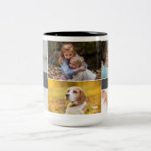 フォトコラージュモダンチョークボードカスタムアウンティ ツートーンマグカップ (中央)