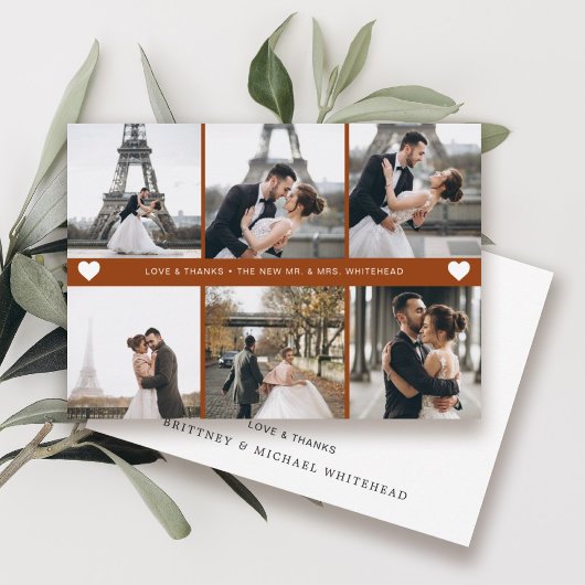 フォトコラージュモダンテラコッタ サンキューカード