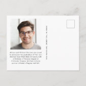 フォトコラージュモダンバーガンディーレッド卒業 案内ポストカード (裏面)