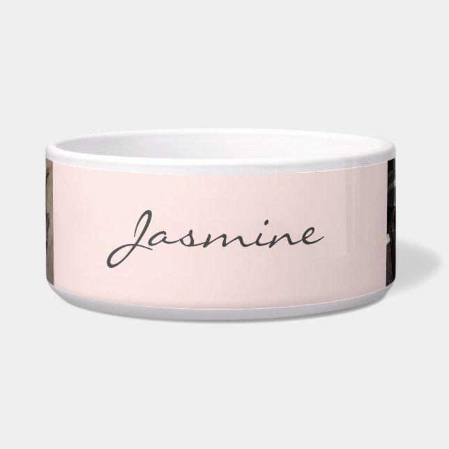 フォトコラージュモダンパターン赤面ピンク ボウル (正面)