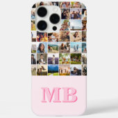 フォトコラージュモダンピンクイニシャルモノグラム Case-Mate iPhoneケース (裏面)