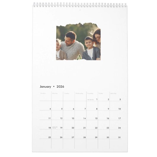 フォトコラージュモダンファエレガントミリー8 カレンダー (1月 2026)