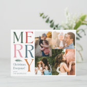 フォトコラージュモダンファミリークリスマスホリデー シーズンカード (スタンド正面)